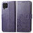 Coque Portefeuille Fleurs Livre Cuir Etui Clapet pour Samsung Galaxy F62 5G Violet