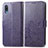 Coque Portefeuille Fleurs Livre Cuir Etui Clapet pour Samsung Galaxy M02 Violet