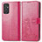 Coque Portefeuille Fleurs Livre Cuir Etui Clapet pour Samsung Galaxy M14 5G Rouge