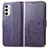 Coque Portefeuille Fleurs Livre Cuir Etui Clapet pour Samsung Galaxy M23 5G Violet