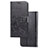 Coque Portefeuille Fleurs Livre Cuir Etui Clapet pour Samsung Galaxy S20 Ultra 5G Noir