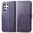 Coque Portefeuille Fleurs Livre Cuir Etui Clapet pour Samsung Galaxy S21 Ultra 5G Violet