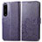 Coque Portefeuille Fleurs Livre Cuir Etui Clapet pour Sony Xperia 1 IV Violet