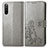 Coque Portefeuille Fleurs Livre Cuir Etui Clapet pour Sony Xperia 10 III Lite Gris