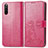 Coque Portefeuille Fleurs Livre Cuir Etui Clapet pour Sony Xperia 10 III Rouge