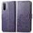 Coque Portefeuille Fleurs Livre Cuir Etui Clapet pour Sony Xperia 10 III SOG04 Violet