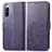 Coque Portefeuille Fleurs Livre Cuir Etui Clapet pour Sony Xperia 10 IV SOG07 Violet