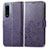 Coque Portefeuille Fleurs Livre Cuir Etui Clapet pour Sony Xperia 5 III SO-53B Violet