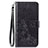 Coque Portefeuille Fleurs Livre Cuir Etui Clapet pour Sony Xperia 8 Lite Noir