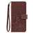 Coque Portefeuille Fleurs Livre Cuir Etui Clapet pour Sony Xperia 8 Marron