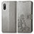 Coque Portefeuille Fleurs Livre Cuir Etui Clapet pour Sony Xperia Ace II Gris