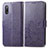 Coque Portefeuille Fleurs Livre Cuir Etui Clapet pour Sony Xperia Ace II SO-41B Violet