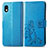 Coque Portefeuille Fleurs Livre Cuir Etui Clapet pour Sony Xperia Ace III Bleu