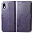 Coque Portefeuille Fleurs Livre Cuir Etui Clapet pour Sony Xperia Ace III SO-53C Violet