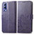 Coque Portefeuille Fleurs Livre Cuir Etui Clapet pour Vivo iQOO Z3 5G Violet