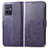 Coque Portefeuille Fleurs Livre Cuir Etui Clapet pour Vivo iQOO Z6 5G Violet