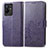 Coque Portefeuille Fleurs Livre Cuir Etui Clapet pour Vivo iQOO Z6x Violet