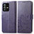 Coque Portefeuille Fleurs Livre Cuir Etui Clapet pour Vivo V23 5G Violet