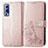 Coque Portefeuille Fleurs Livre Cuir Etui Clapet pour Vivo Y52 5G Rose