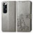 Coque Portefeuille Fleurs Livre Cuir Etui Clapet pour Xiaomi Mi 10S 5G Gris