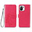 Coque Portefeuille Fleurs Livre Cuir Etui Clapet pour Xiaomi Mi 11 Lite 4G Rouge