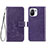 Coque Portefeuille Fleurs Livre Cuir Etui Clapet pour Xiaomi Mi 11 Lite 4G Violet