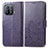 Coque Portefeuille Fleurs Livre Cuir Etui Clapet pour Xiaomi Mi 11 Pro 5G Violet