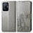 Coque Portefeuille Fleurs Livre Cuir Etui Clapet pour Xiaomi Mi 11T 5G Gris