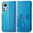 Coque Portefeuille Fleurs Livre Cuir Etui Clapet pour Xiaomi Mi 12 5G Bleu