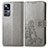 Coque Portefeuille Fleurs Livre Cuir Etui Clapet pour Xiaomi Mi 12T 5G Gris