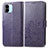 Coque Portefeuille Fleurs Livre Cuir Etui Clapet pour Xiaomi Poco C51 Violet