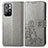 Coque Portefeuille Fleurs Livre Cuir Etui Clapet pour Xiaomi Poco M4 Pro 5G Gris