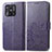 Coque Portefeuille Fleurs Livre Cuir Etui Clapet pour Xiaomi Redmi 10 India Violet