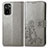 Coque Portefeuille Fleurs Livre Cuir Etui Clapet pour Xiaomi Redmi Note 10 4G Gris