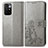 Coque Portefeuille Fleurs Livre Cuir Etui Clapet pour Xiaomi Redmi Note 11 4G (2021) Gris