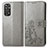 Coque Portefeuille Fleurs Livre Cuir Etui Clapet pour Xiaomi Redmi Note 11 4G (2022) Gris