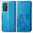 Coque Portefeuille Fleurs Livre Cuir Etui Clapet pour Xiaomi Redmi Note 11 Pro 4G Bleu