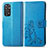 Coque Portefeuille Fleurs Livre Cuir Etui Clapet pour Xiaomi Redmi Note 11 Pro 5G Bleu