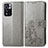 Coque Portefeuille Fleurs Livre Cuir Etui Clapet pour Xiaomi Redmi Note 11 Pro+ Plus 5G Gris