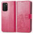 Coque Portefeuille Fleurs Livre Cuir Etui Clapet S01D pour Samsung Galaxy F02S SM-E025F Rose Rouge