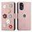 Coque Portefeuille Fleurs Livre Cuir Etui Clapet S02D pour Motorola Moto G 5G (2022) Petit