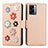 Coque Portefeuille Fleurs Livre Cuir Etui Clapet S02D pour Oppo A56S 5G Petit