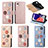 Coque Portefeuille Fleurs Livre Cuir Etui Clapet S02D pour Samsung Galaxy A22 5G SC-56B Petit