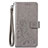 Coque Portefeuille Fleurs Livre Cuir Etui Clapet S02D pour Samsung Galaxy A30 Gris