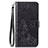 Coque Portefeuille Fleurs Livre Cuir Etui Clapet S02D pour Samsung Galaxy A30 Noir