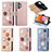 Coque Portefeuille Fleurs Livre Cuir Etui Clapet S02D pour Samsung Galaxy A32 4G Petit