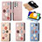 Coque Portefeuille Fleurs Livre Cuir Etui Clapet S02D pour Samsung Galaxy A52 4G Petit