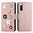 Coque Portefeuille Fleurs Livre Cuir Etui Clapet S02D pour Sony Xperia 10 IV Petit