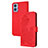 Coque Portefeuille Fleurs Livre Cuir Etui Clapet Y01X pour Motorola Moto E22 Rouge