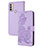 Coque Portefeuille Fleurs Livre Cuir Etui Clapet Y01X pour Motorola Moto E40 Violet